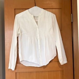 Simple Pintuck Collar Blouse